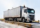 Truck on an industrial weighbridge